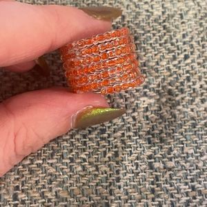Orange beaded accent ring